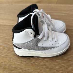 Jordan Kids White and Gray Sneakers
